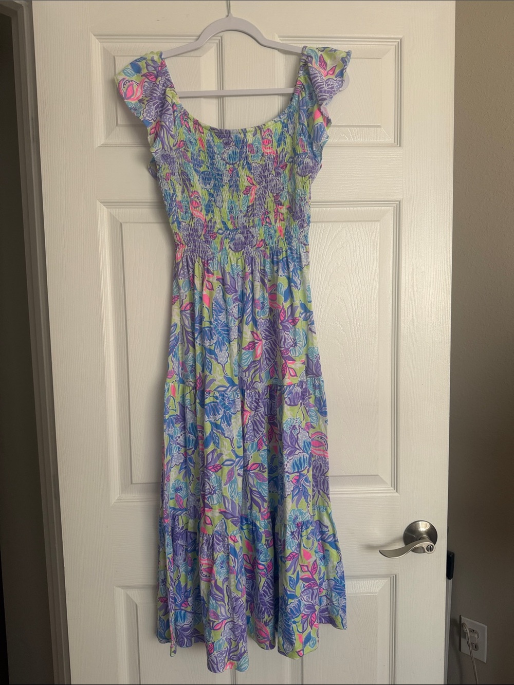 Lilly Pulitzer Blue, Purple, Pink Floral Maxi Dress